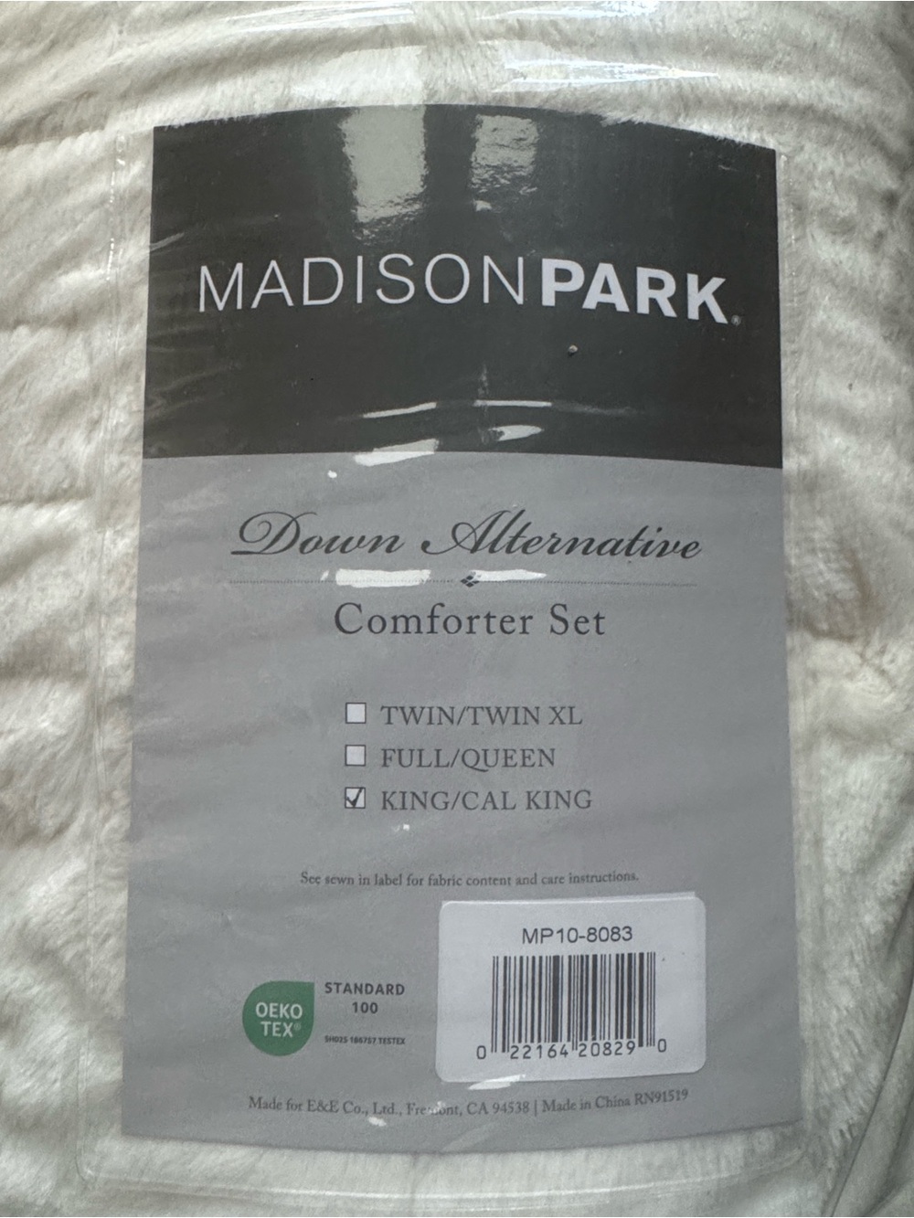 Madison Park Blair Runched Ivory Faux Fur Comforter Set includes 2 king shams - Picture 2 of 5